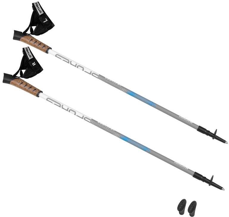 Spokey Neatness 2-dielne, bielo-sivé Nordic walking palice
