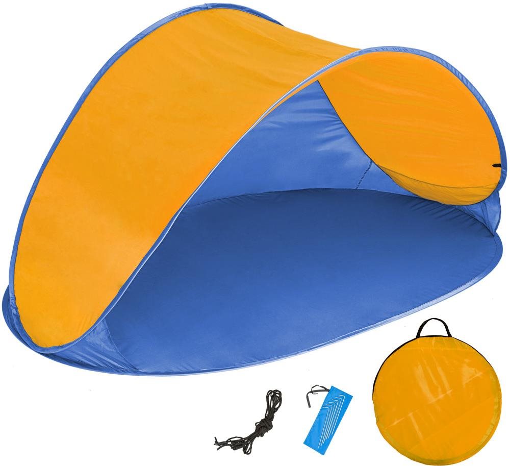 Tectake plážový stan samorozkladací mušľa modro/oranžový Stan