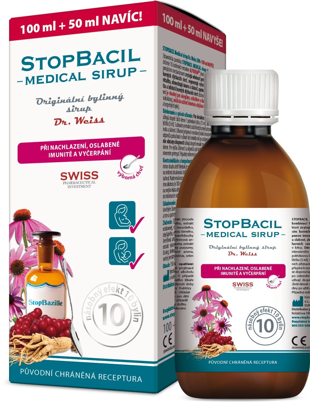 STOPBACIL Medical sirup Dr. Weiss 100 + 50 ml NAVIAC Zdravotnícky...