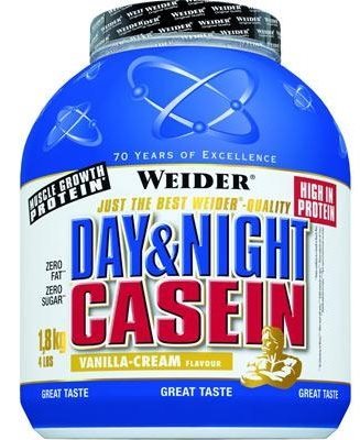 Weider Day & Night Casein 1800g, vanilka Protein