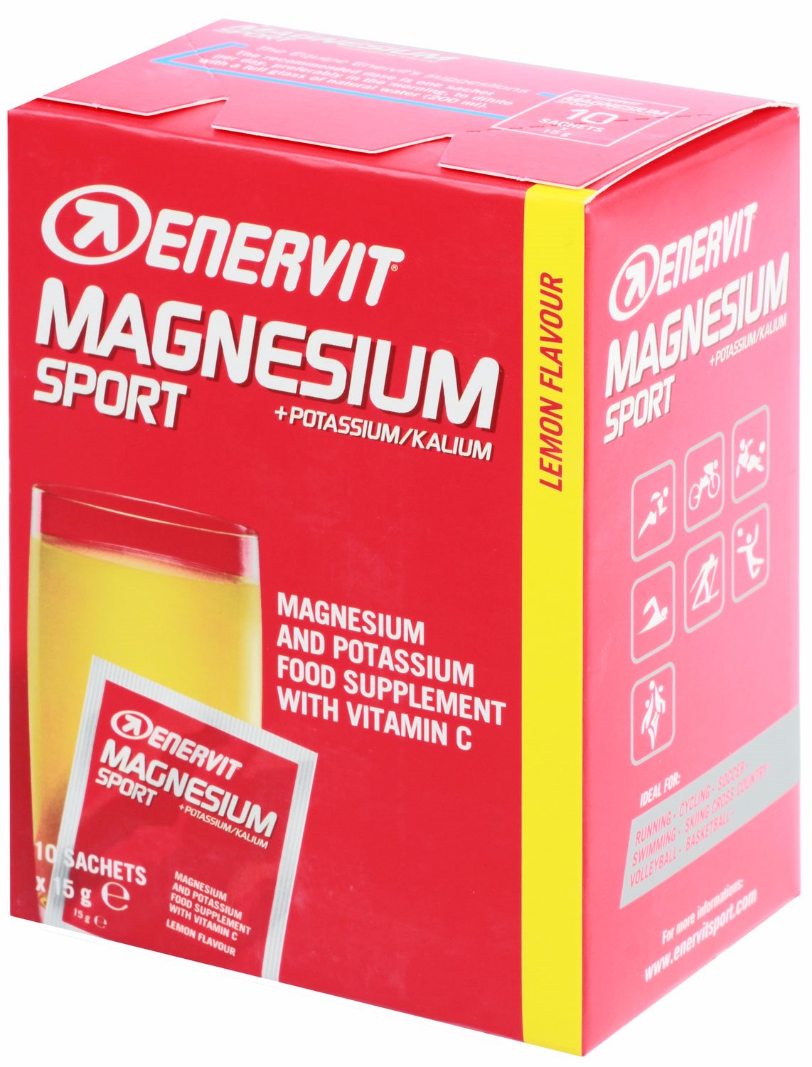 ENERVIT Magnesium Sport (10× 15 g) citrón Magnézium
