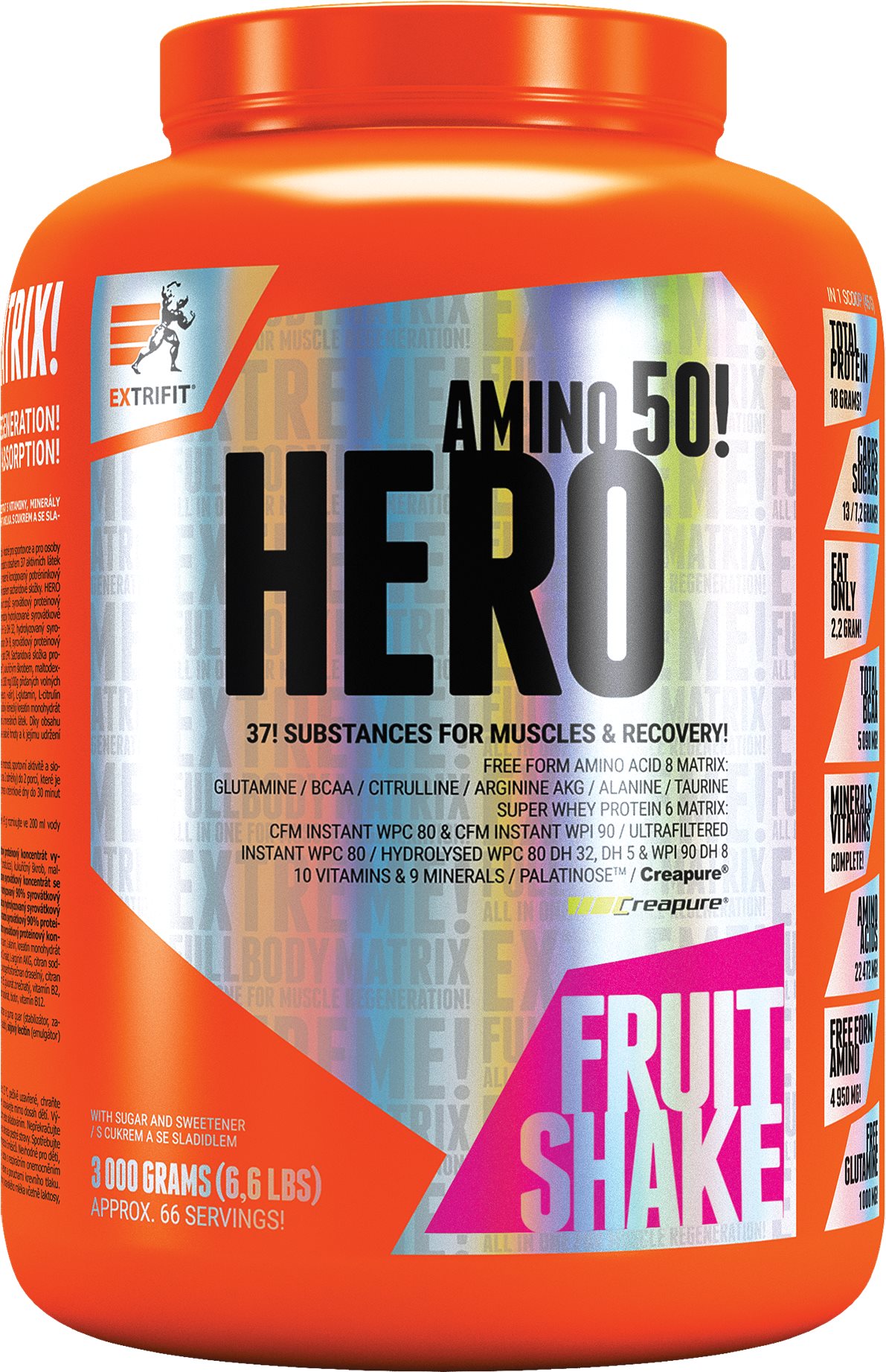 Extrifit Hero 3000 g fruit shake Protein