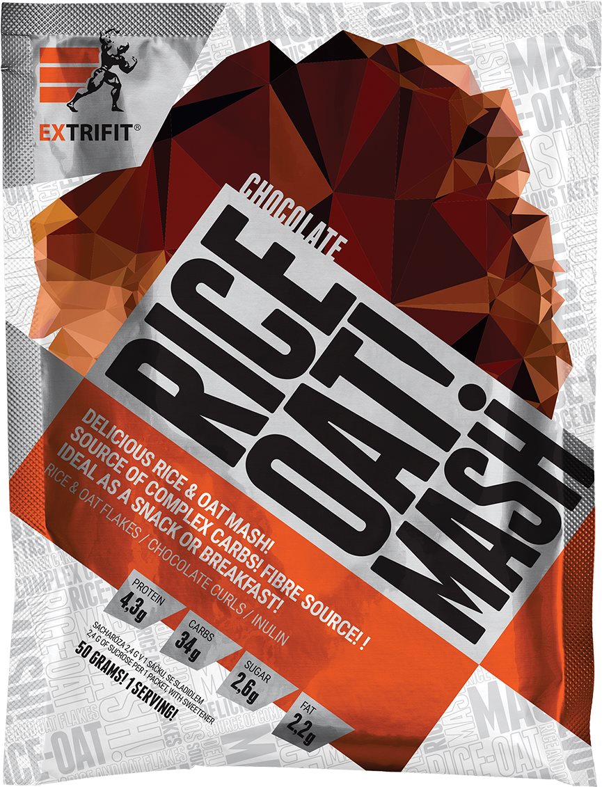 Extrifit Rice & Oat Mash 50 g chocolate Rýžová kaše