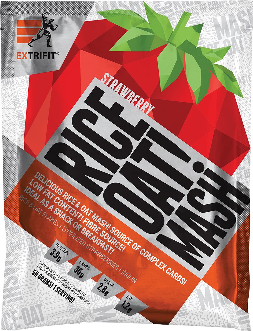Extrifit Rice & Oat Mash 50 g strawberry Rýžová kaše