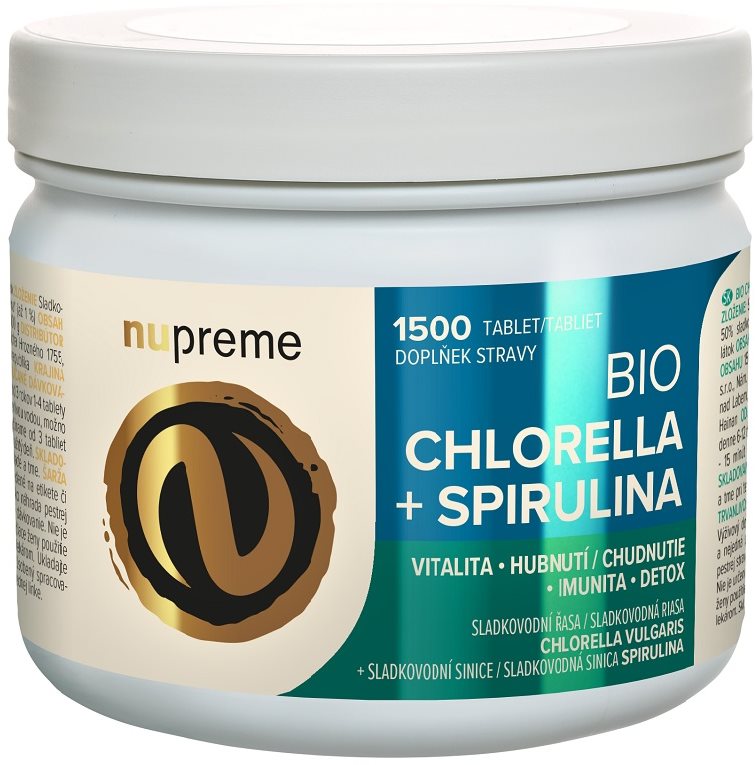 Nupreme BIO Chlorella + Spirulina 1500 tbl. Doplnok stravy