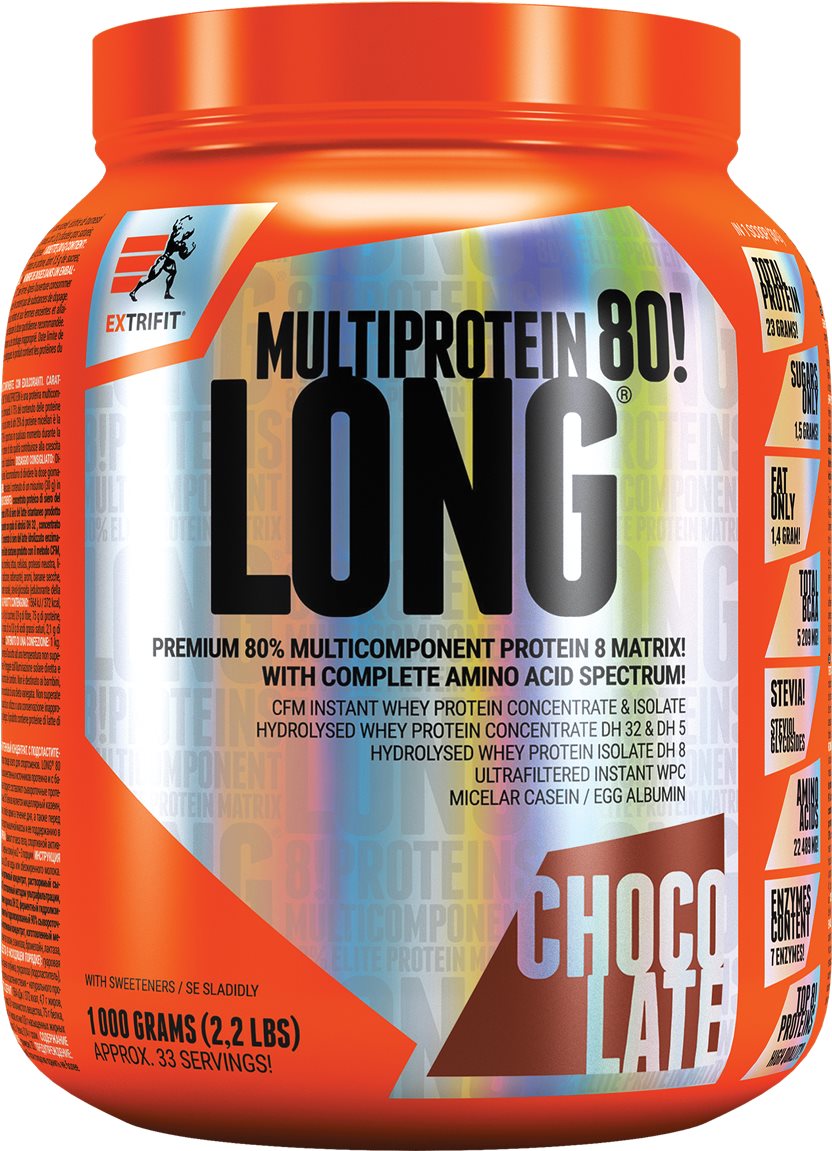 Extrifit Long 80 Multiprotein, 1000g, čokoláda Protein