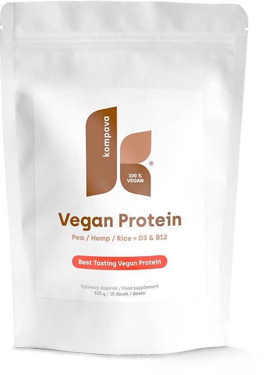 Kompava Vegan Protein, 525 g, 15 dávok čokoláda-pomaranč Proteín