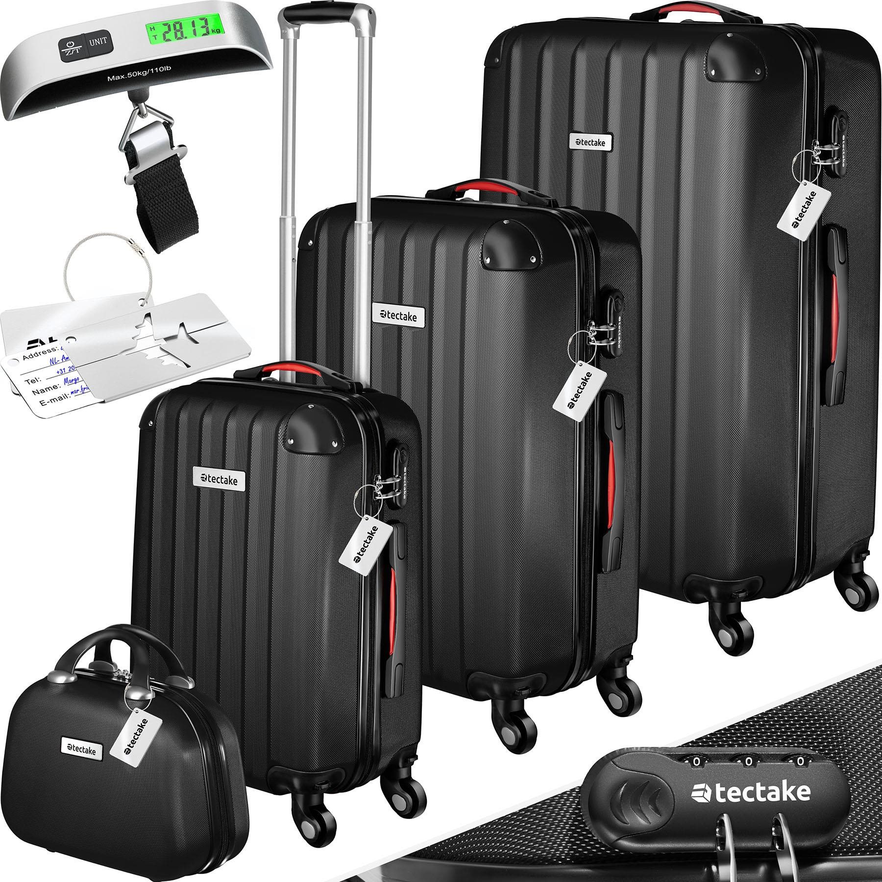 Tectake Cestovné kufre Cleo s váhou na batožinu – súprava 4 ks –...