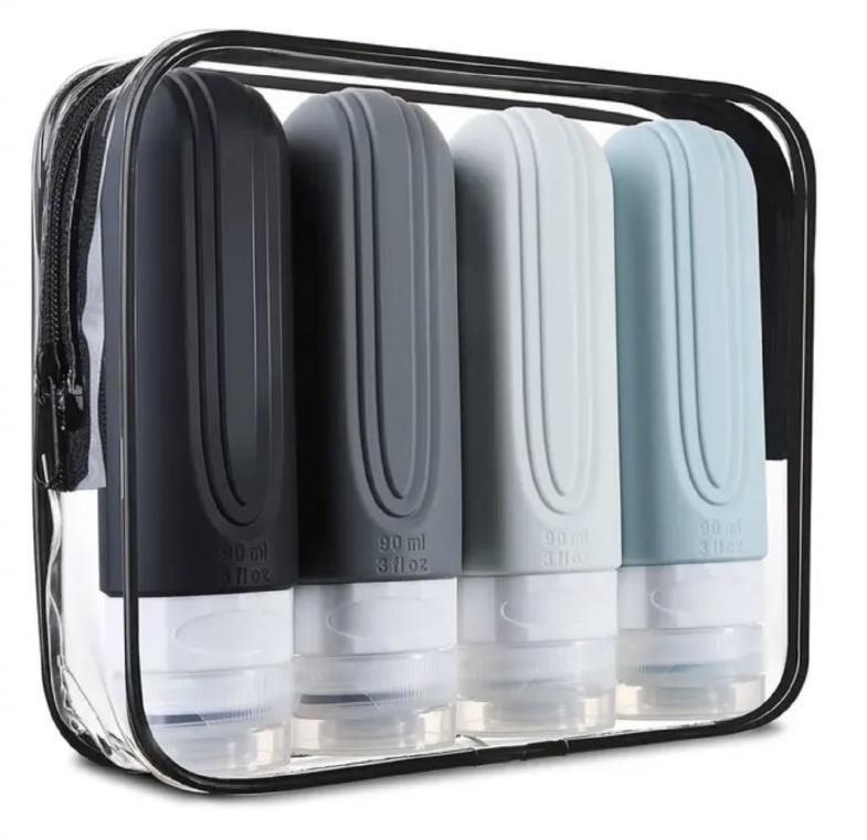 Take it shop szilikon utazópalackok 90 ml, 4 db, szürke Utazó flakon