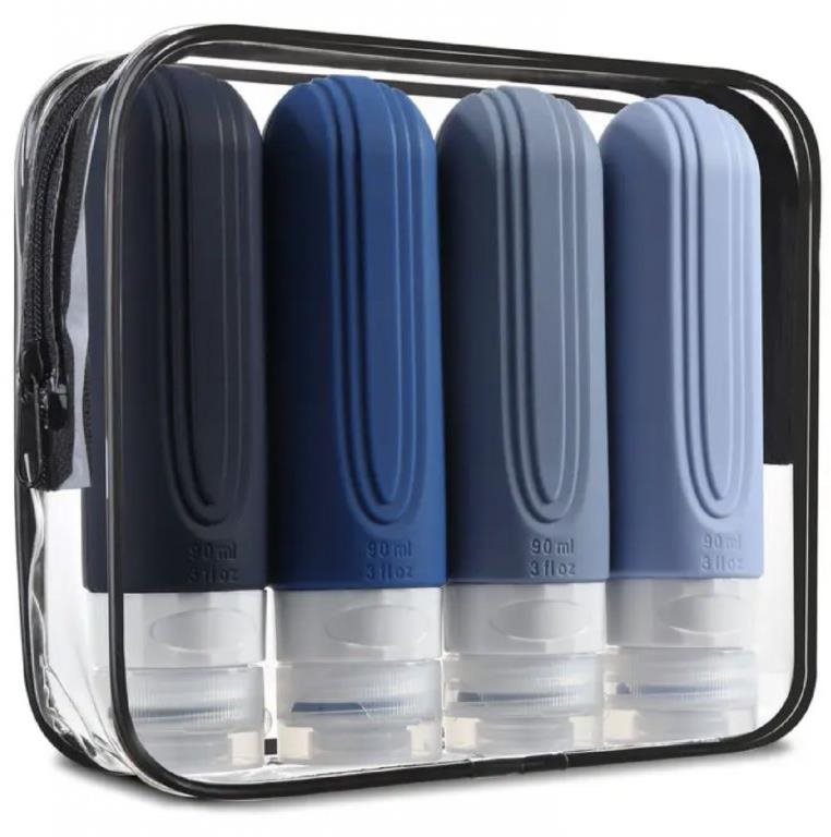 Take it shop szilikon utazópalackok 90 ml, 4 db, kék Utazó flakon