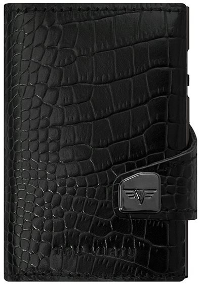 Tru Virtu  Click & Slide Twin pénztárca - Croco fekete bőr Pénztárca