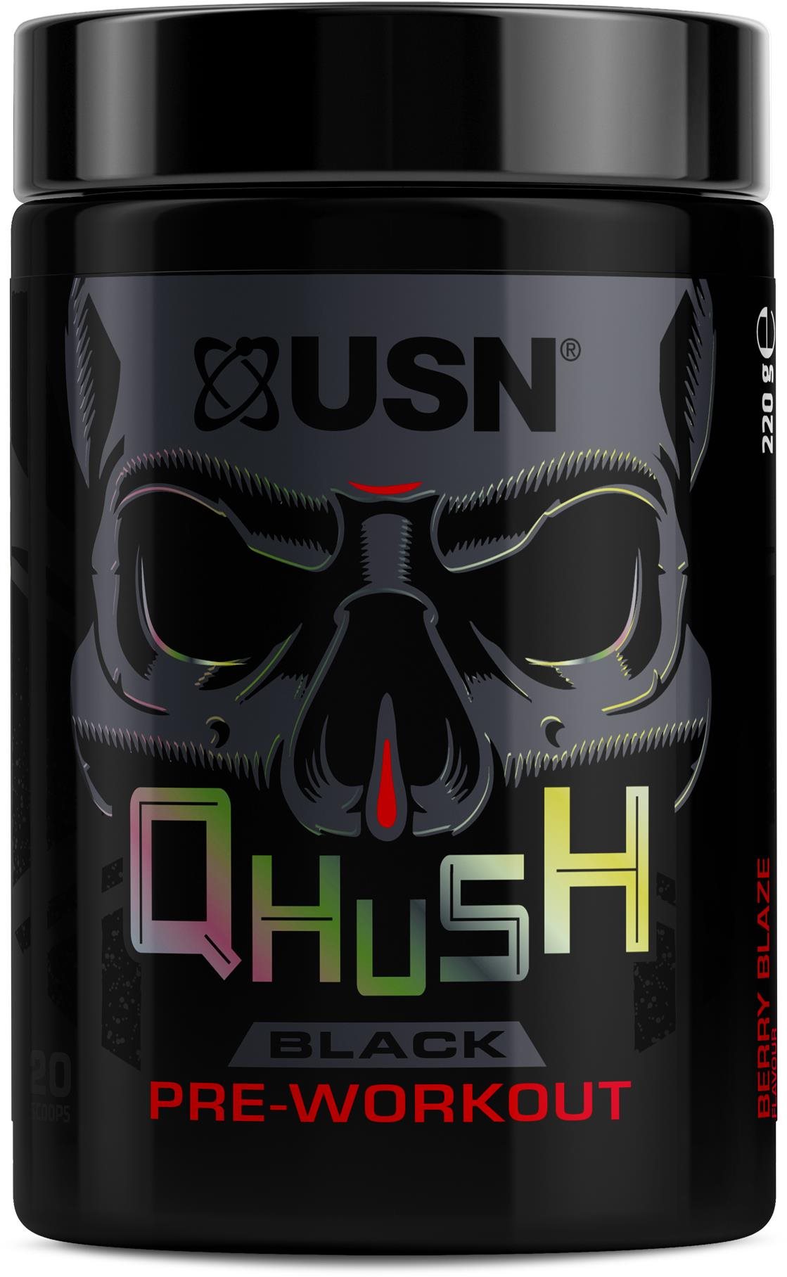USN Qhush Black 220g, bobulový plamen Anabolizér