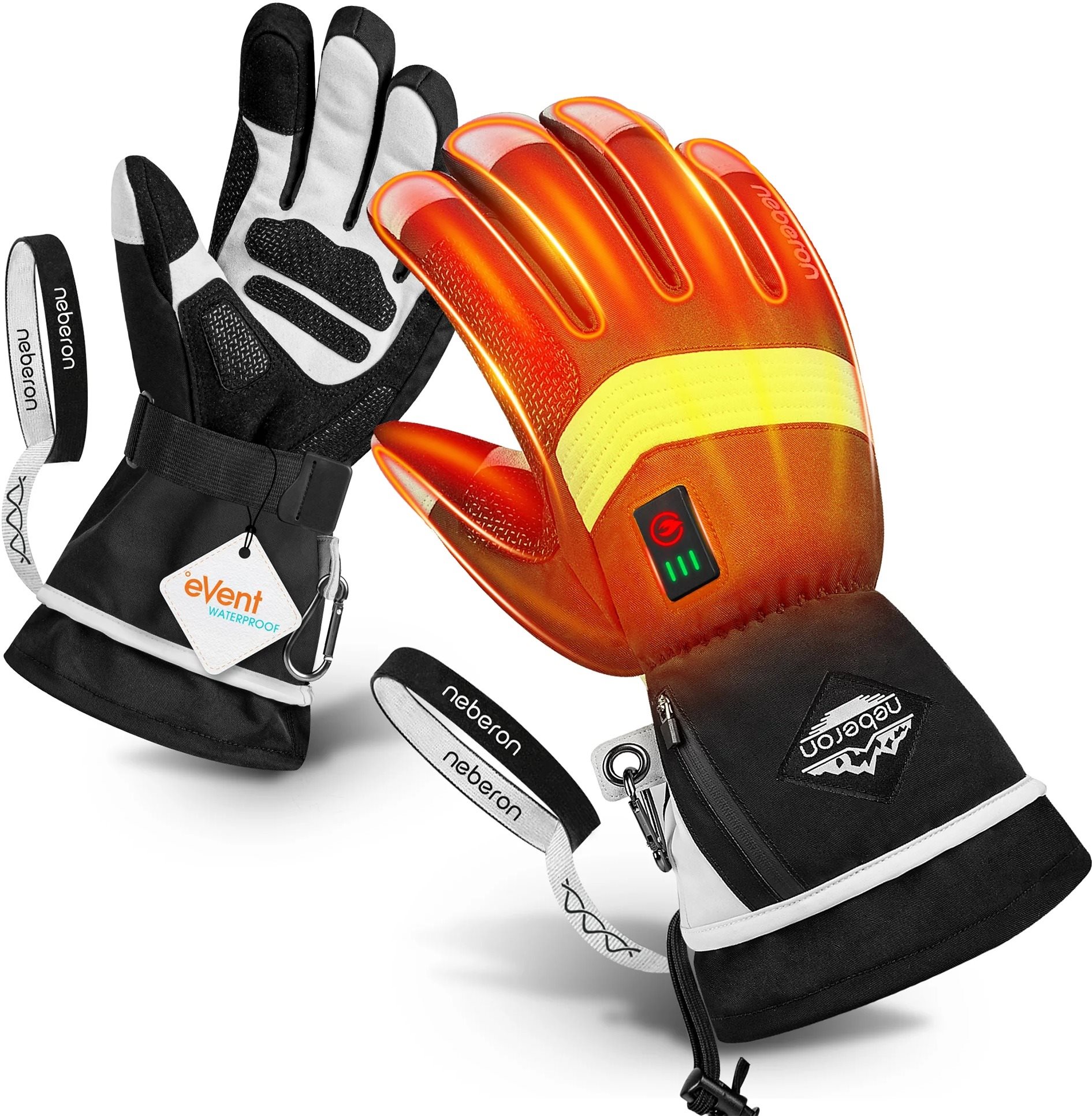 Neberon HG-HG040E Five Finger Heated Gloves Size M Black+White...