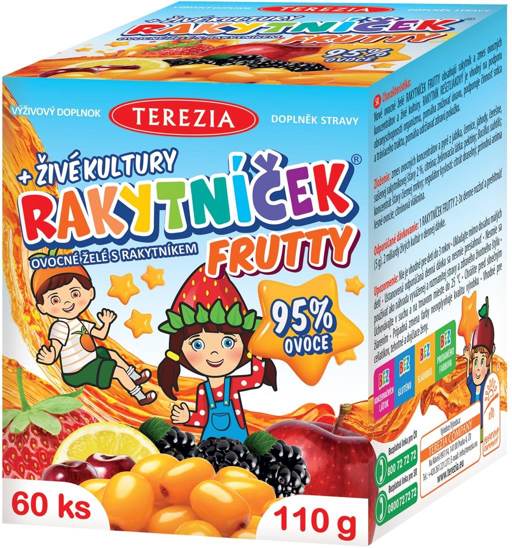 RAKYTNÍČEK FRUTTY ovocné želé + živé kultury 60 ks Multivitamín