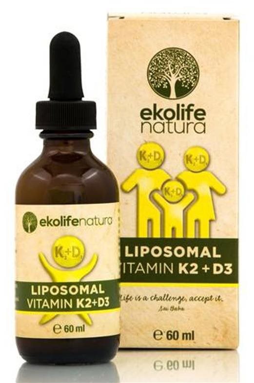 Ekolife Natura Liposomal Vitamin K2 + D3 60ml (Lipozomální vitamín...
