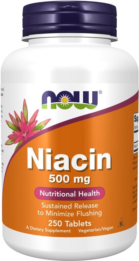 NOW Foods Niacin (Vitamín B3), 500 mg, 250 tablet Vitamín B