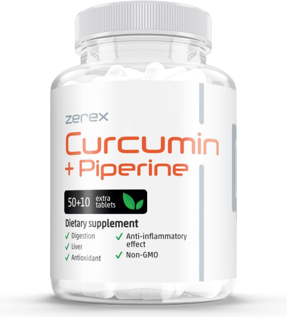 Zerex Kurkumin + Piperin, 60 tabliet Kurkumín