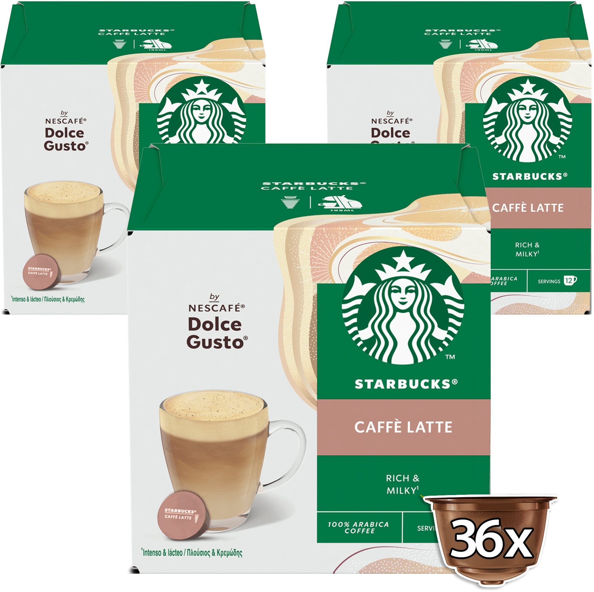 STARBUCKS® Caffe Latte by NESCAFÉ® Dolce Gusto® - 36 kapsúl Kávové...