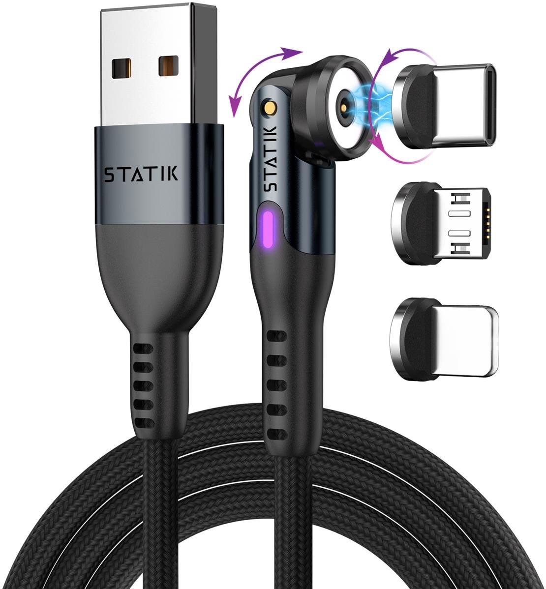 Statik 360 2.0 USB kábel mágneses csatlakozókkal, 0,9 m Tápkábel