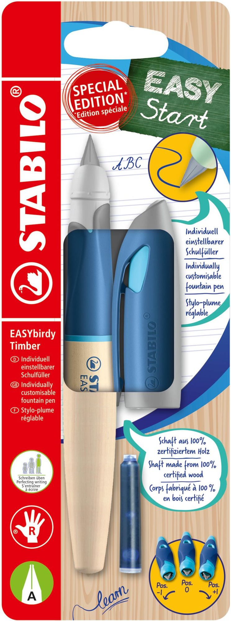 STABILO EASYbirdy Timber jobbkezes felhasználóknak, kezdő hegy,...