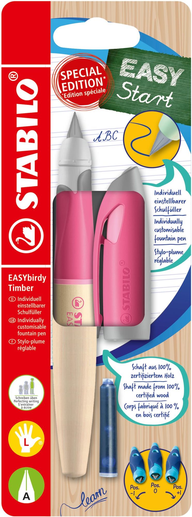 STABILO EASYbirdy Timber für Linkshänder, Spitze für Anfänger,...