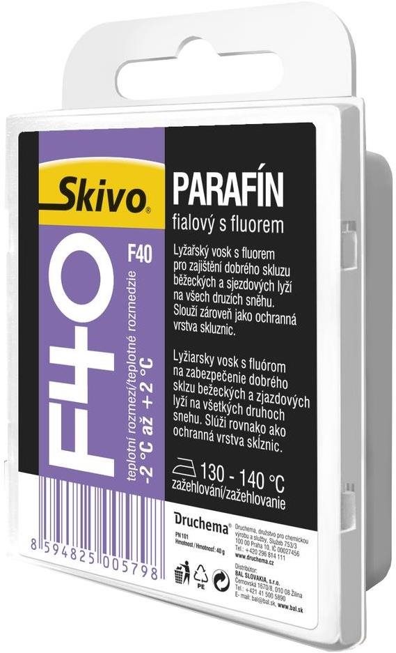 Druchema Skivo Parafín F 40 fialový 40 g Lyžiarsky vosk