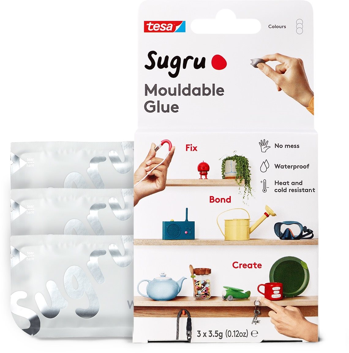 TESA Sugru - fehér, 3 x 3,5g Ragasztó