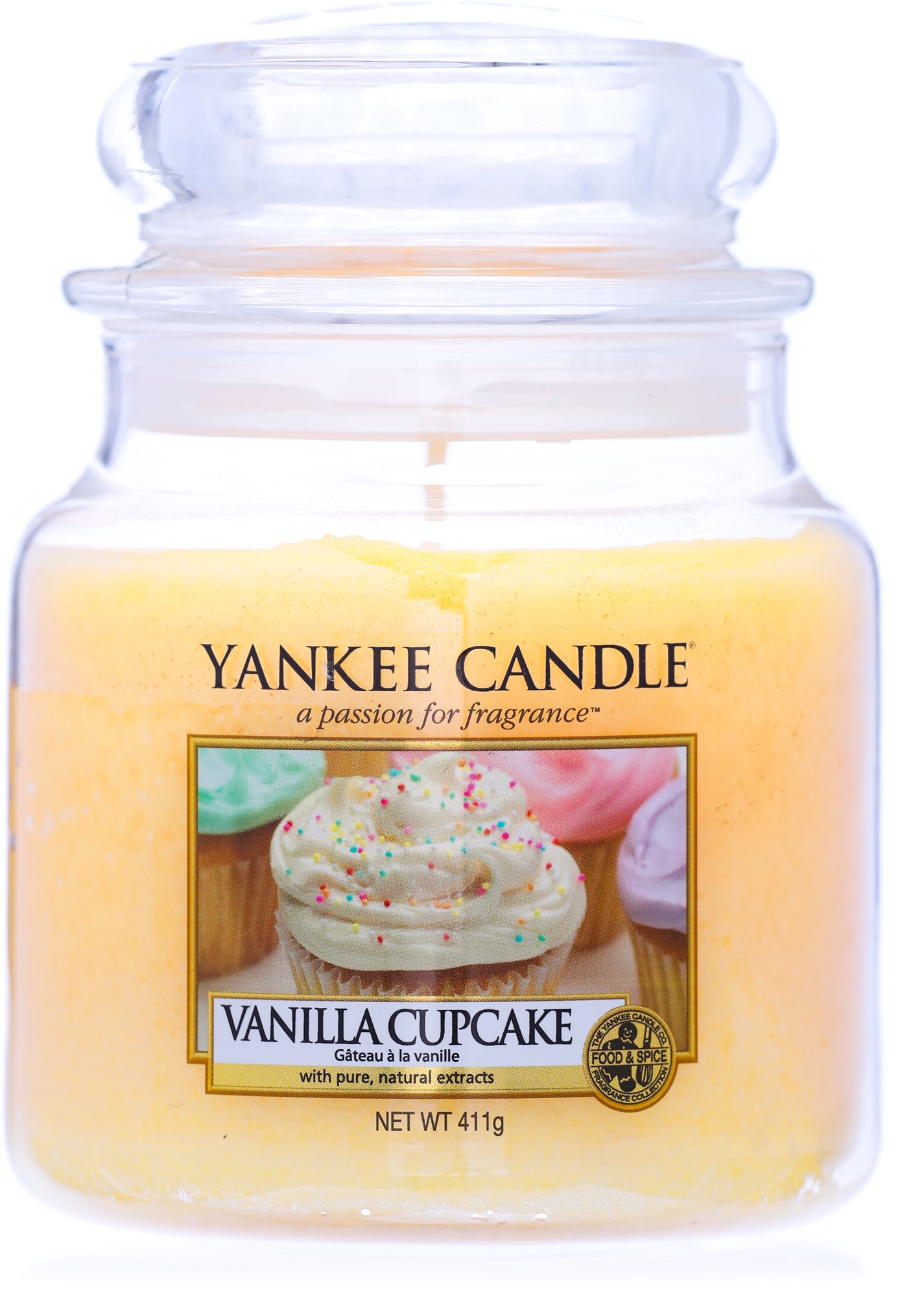 YANKEE CANDLE Classic stredná Vanilla Cupcake 411 g Sviečka
