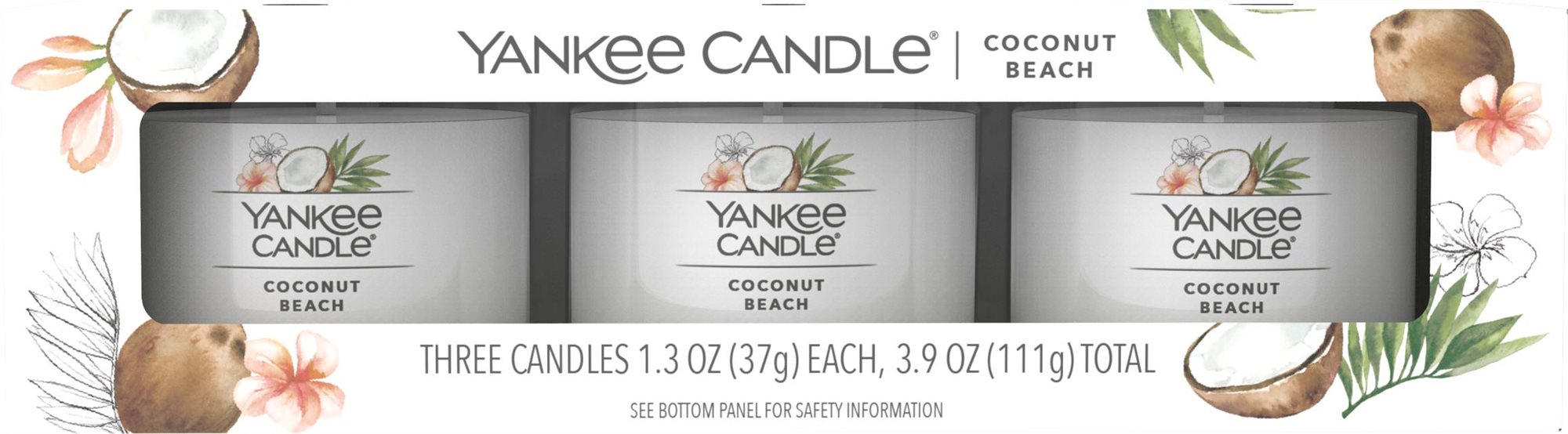 YANKEE CANDLE Coconut Beach set Sampler 3× 37 g Darčeková sada