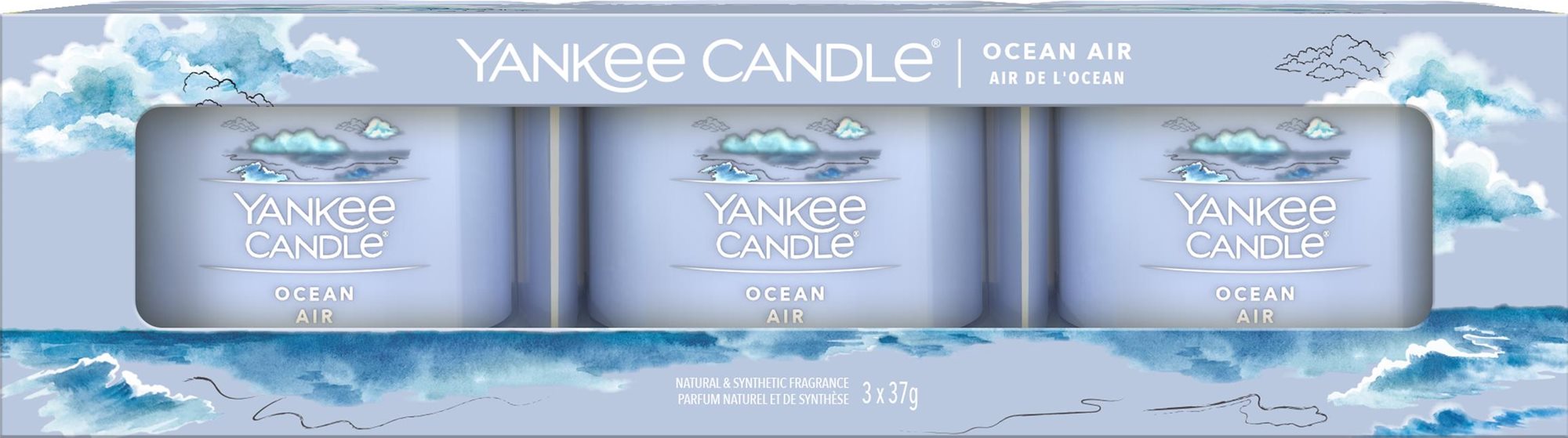 YANKEE CANDLE Ocean Air set Sampler 3× 37 g Darčeková sada