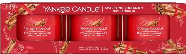 YANKEE CANDLE Sparkling Cinnamon 3× 37g Ajándék szett