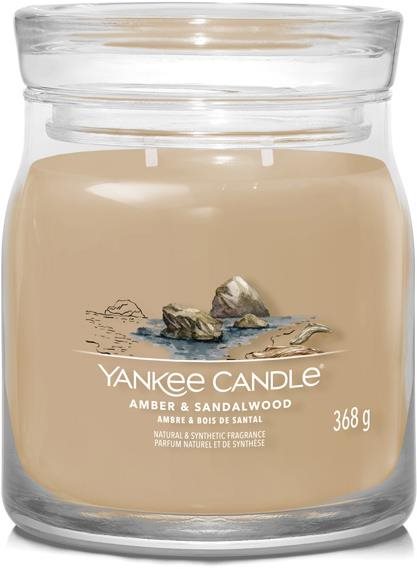 YANKEE CANDLE Signature 2 kanóc Amber & Sandalwood 368 g Gyertya