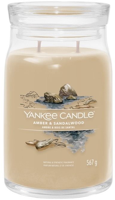 YANKEE CANDLE Signature üveg 2 kanóc Amber & Sandalwood 567 g Gyertya