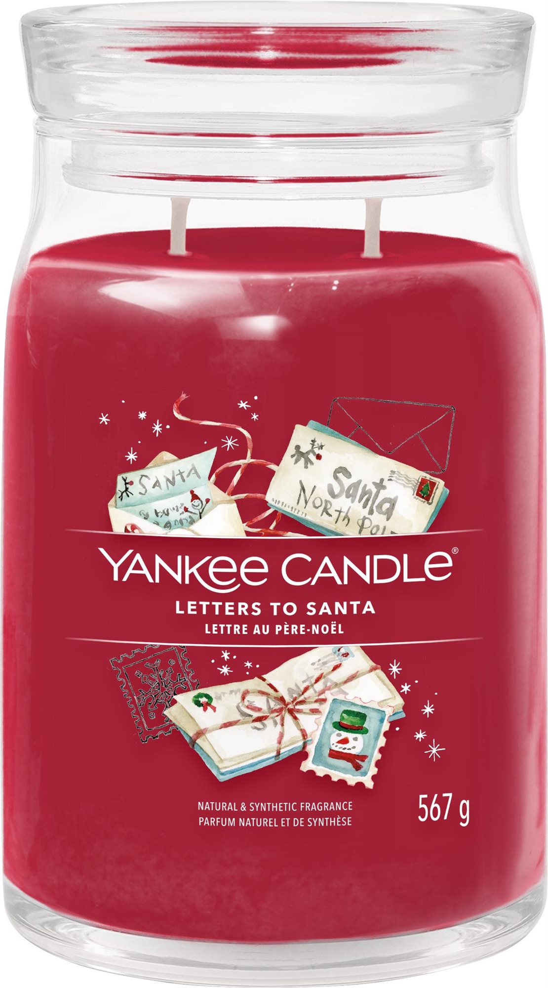 YANKEE CANDLE Signature üveg 2 kanóc Letters To Santa 567 g Gyertya