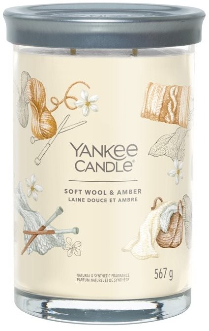 YANKEE CANDLE Signature 2 knôty Soft Wool & Amber 567 g Sviečka