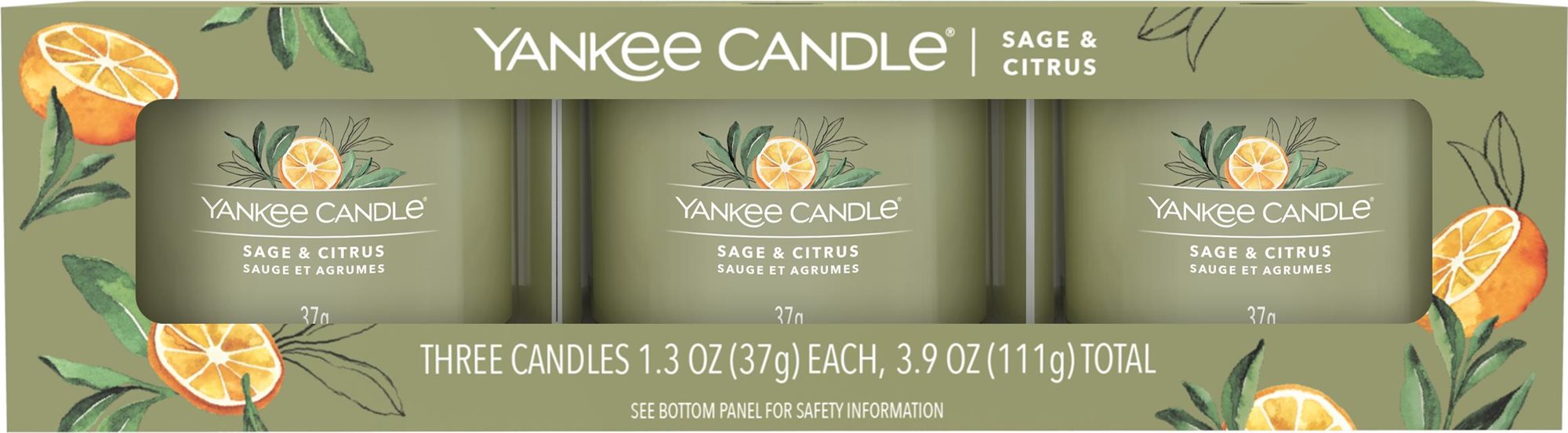 YANKEE CANDLE Sage and Citrus 3× 37g Ajándék szett