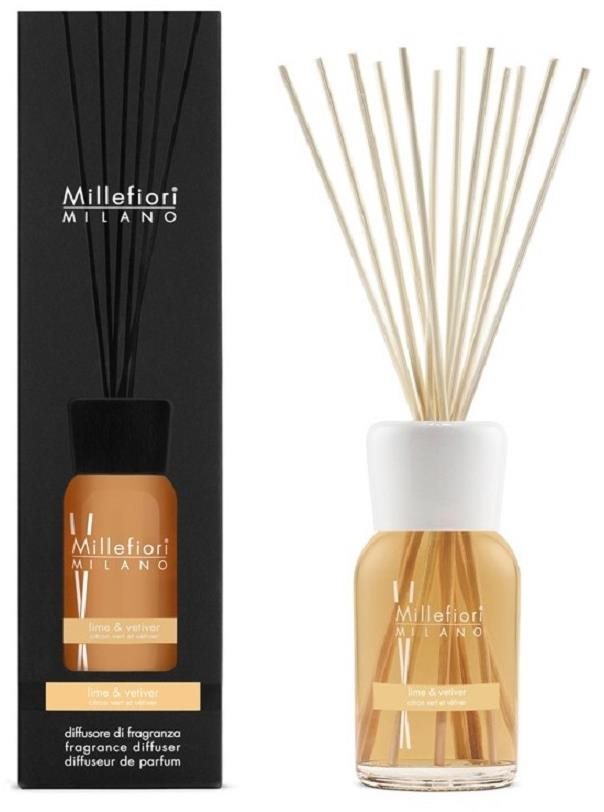 MILLEFIORI Natural Lime & Vetiver 500 ml Vonné tyčinky