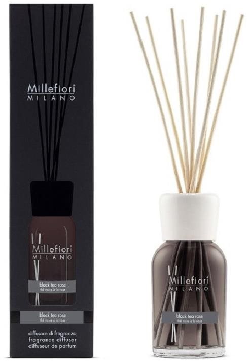 MILLEFIORI Natural Black Tea Rose 250 ml Vonné tyčinky