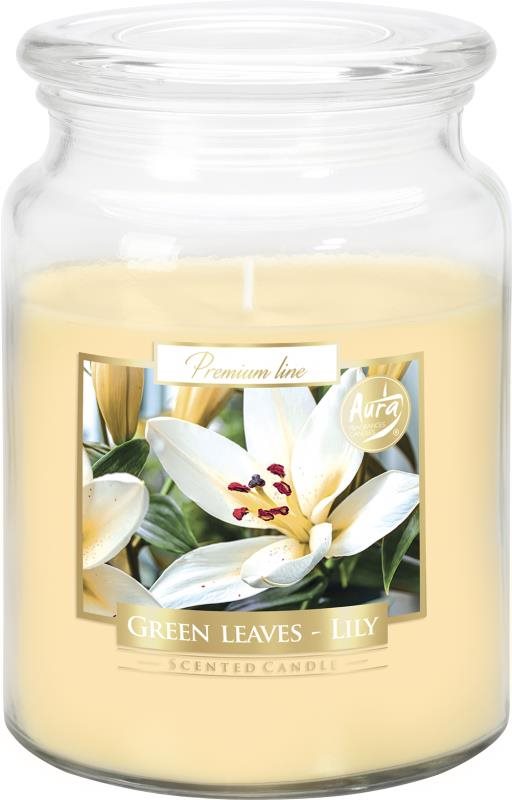 BISPOL Green Leaves & Lily 500 g Sviečka