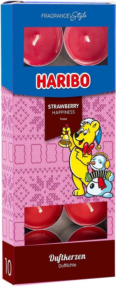 HARIBO Strawberry Happiness Téli dizájn, 10 db Gyertya