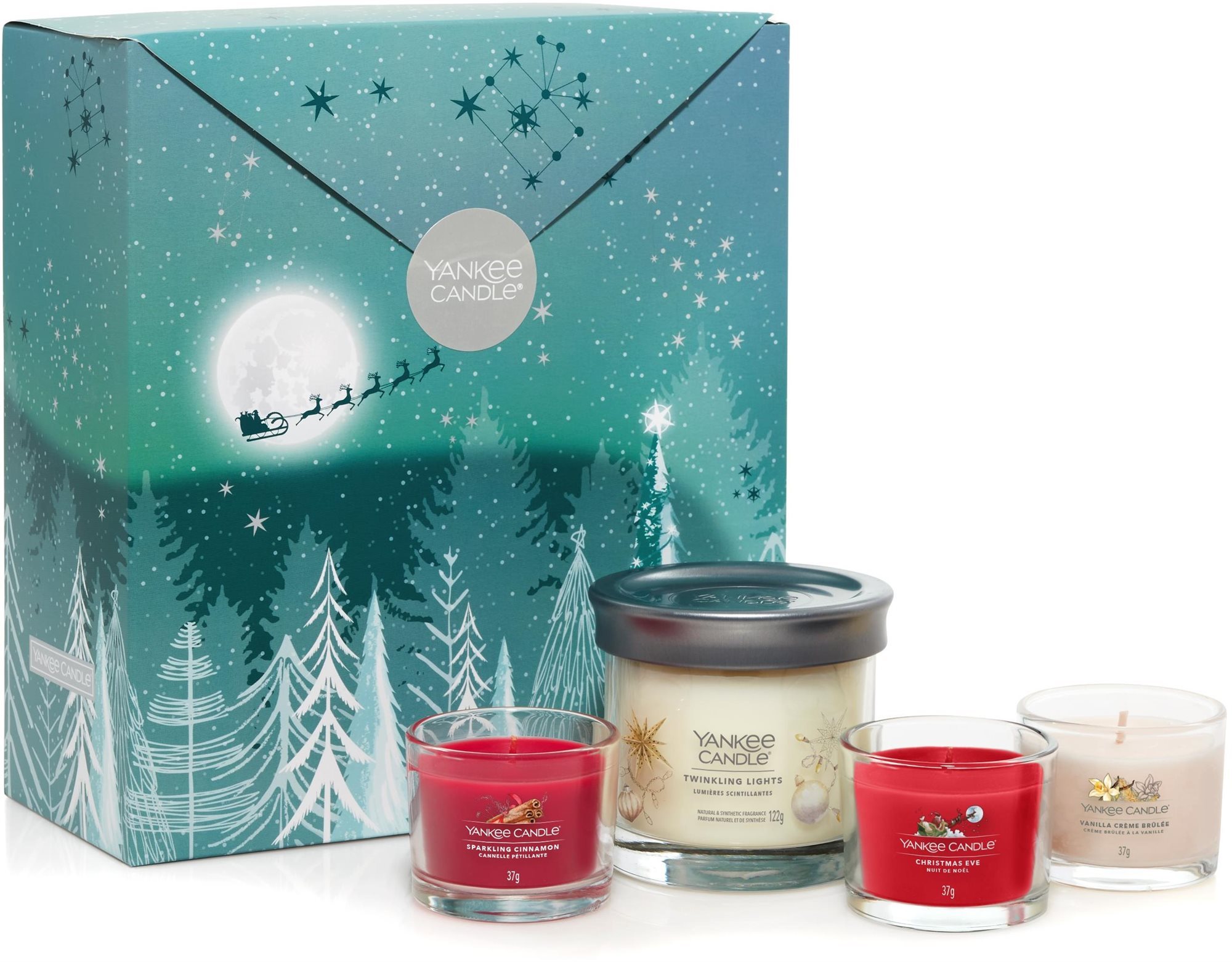 YANKEE CANDLE vianočný set 2023 (1× 122 g, 3× 37 g) Sviečka