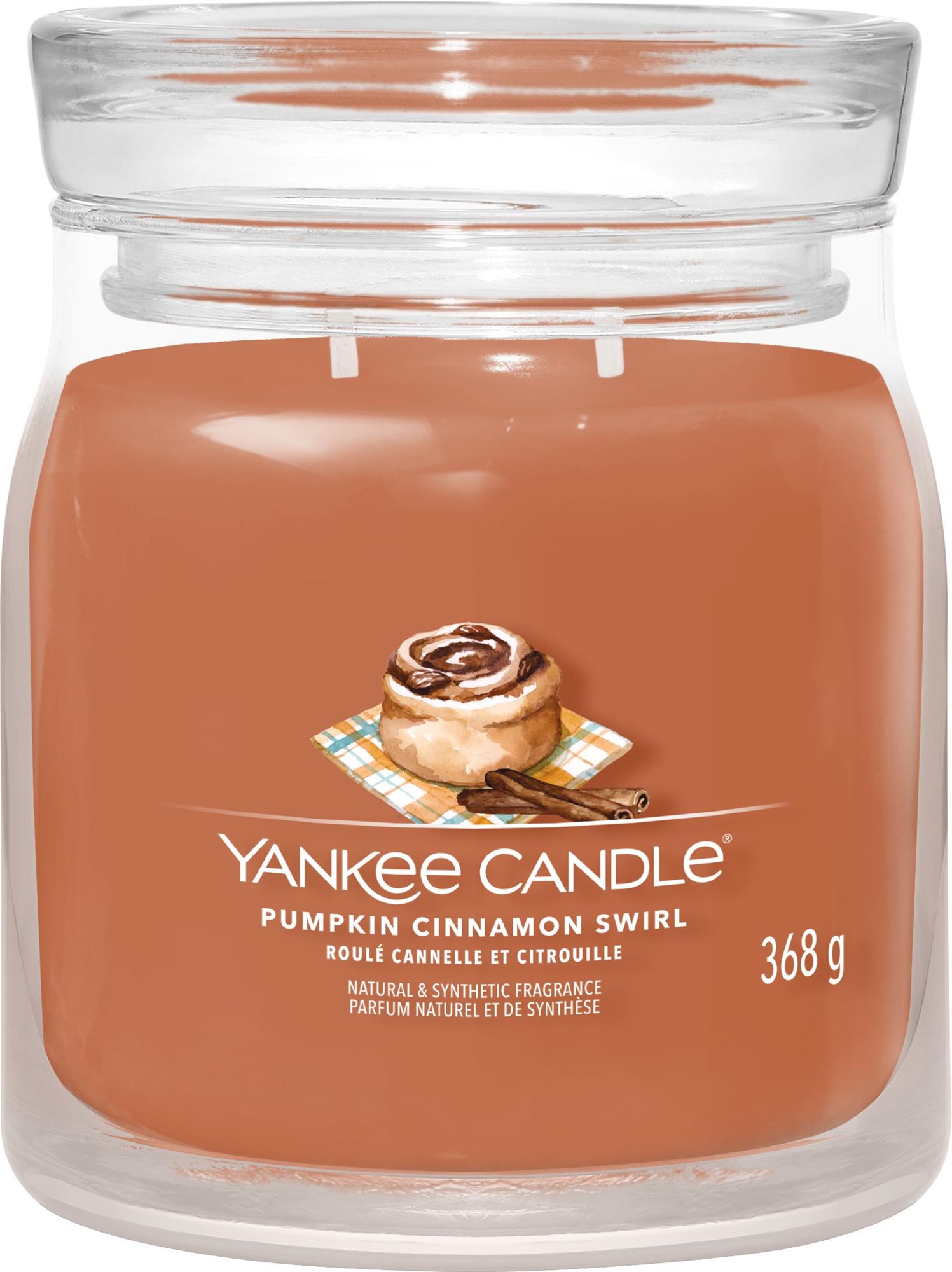YANKEE CANDLE Signature Pumpkin Cinnamon Swirl 368 g, 2 kanóc Gyertya