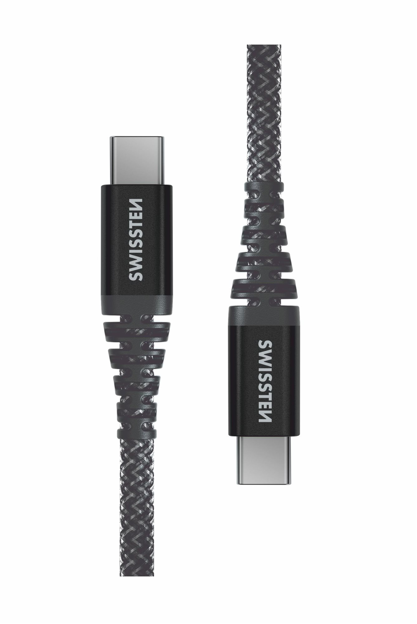 Swissten Kevlar USB-C / USB-C 1.5m antracit Adatkábel