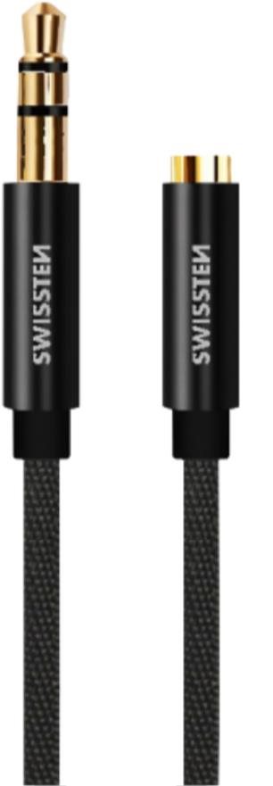 Swissten Textile audio adaptér 3,5 mm jack (samec)/3,5 mm jack...