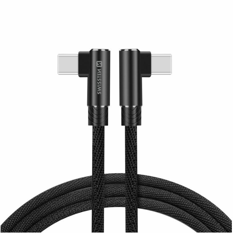 Swissten Arcade textilný dátový kábel USB-C/USB-C 1.2 m čierny...