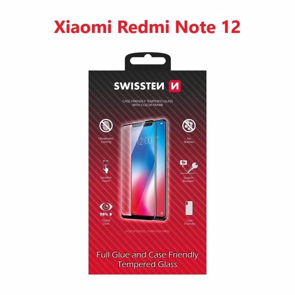 Swissten 3D Full Glue für das Xiaomi Redmi Note 12 schwarz Schutzglas