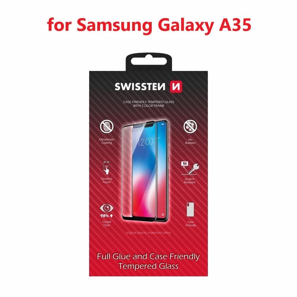 Swissten Full Glue Samsung Galaxy A35 5G 3D üvegfólia - fekete...