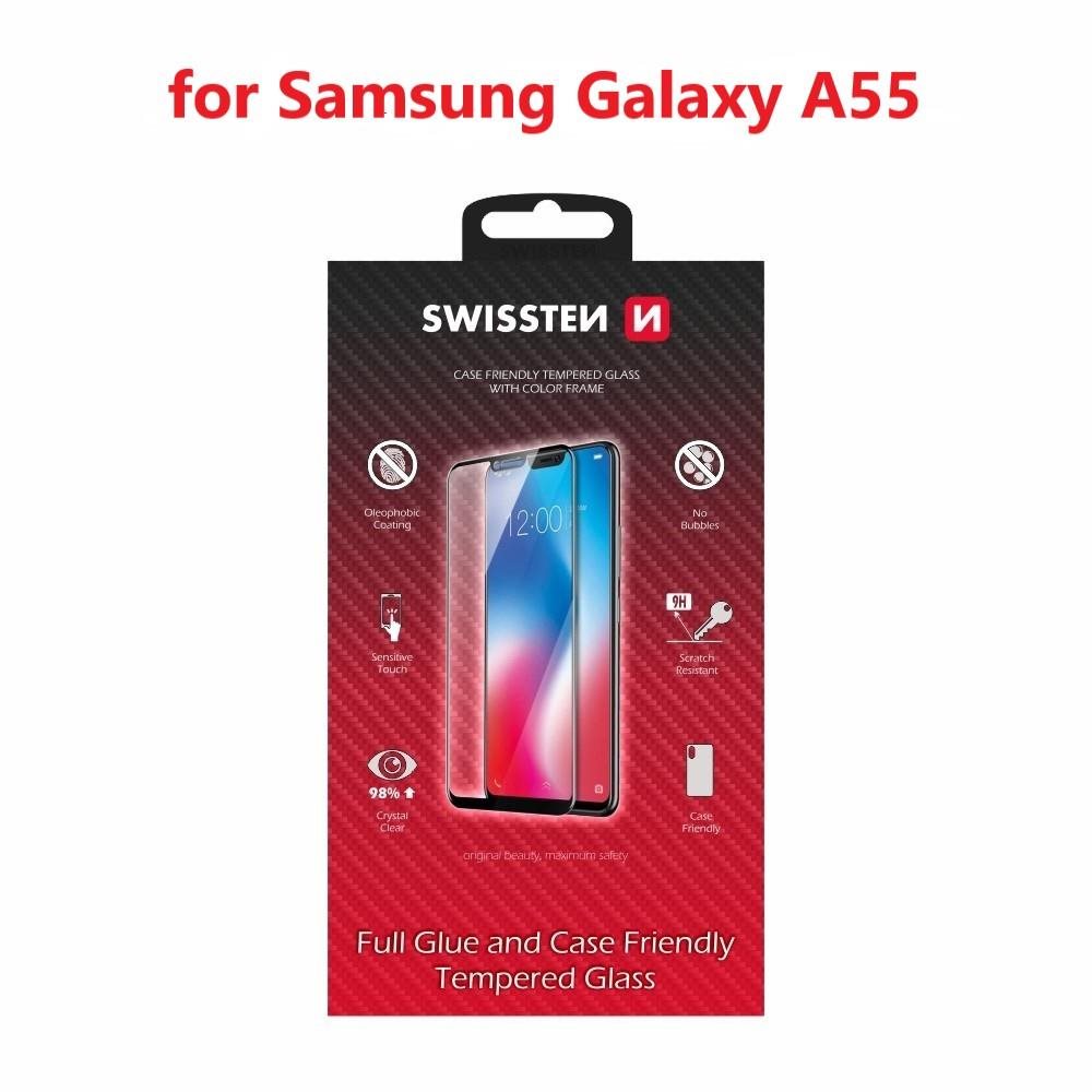 Swissten Case Friendly Samsung Galaxy A55 üvegfólia - fekete...
