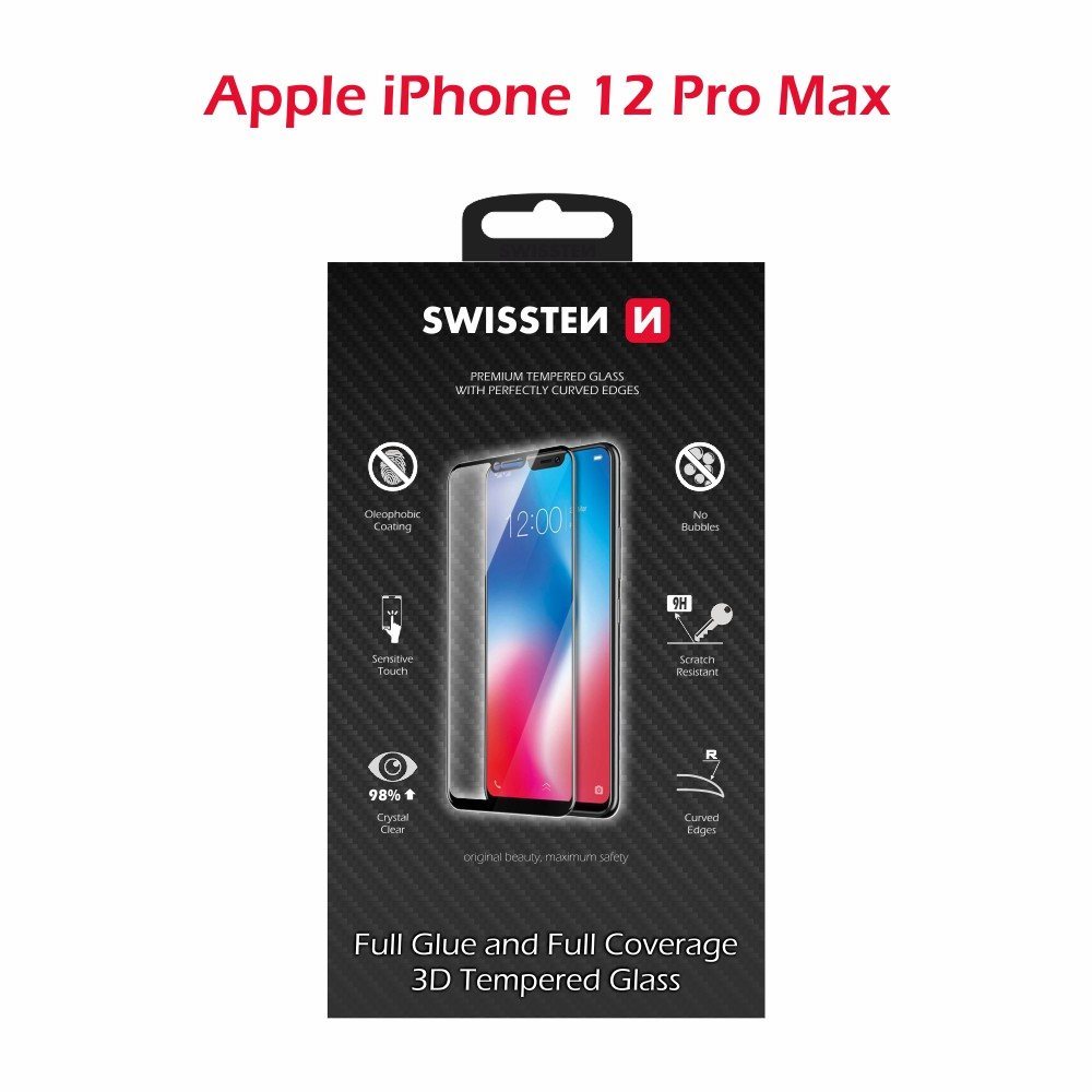 Swissten 3D Full Glue for iPhone 12 Pro Max Glass Screen Protector