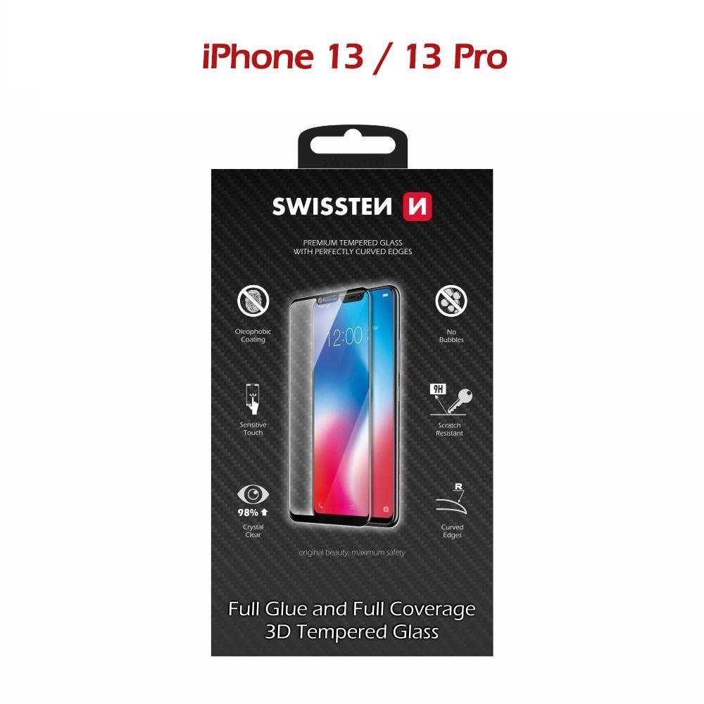 Swissten 3D Full Glue for Apple iPhone 13/13 Pro Black Glass Screen...